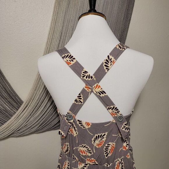 Little Yellow Button Floral Dress Sz M - Picture 7 of 8